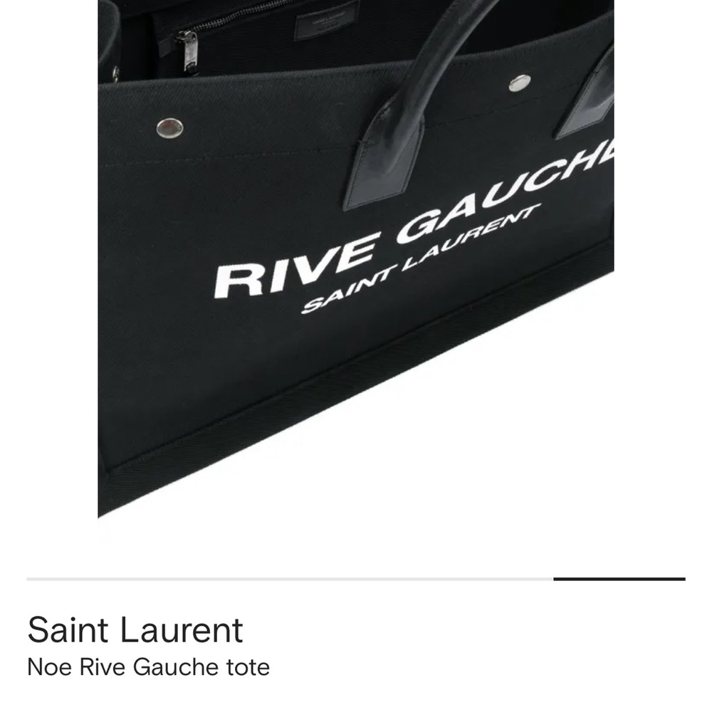 Saint Laurent Black and White Rive Gauche Tote - Picture 5 of 10